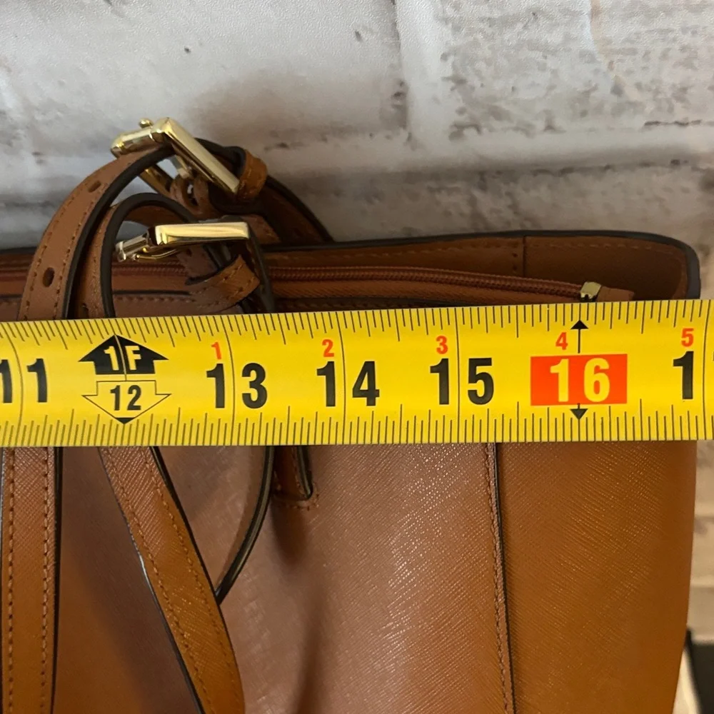 Tory Burch Tan Leather Tote with Laptop Pocket - Picture 13 of 14